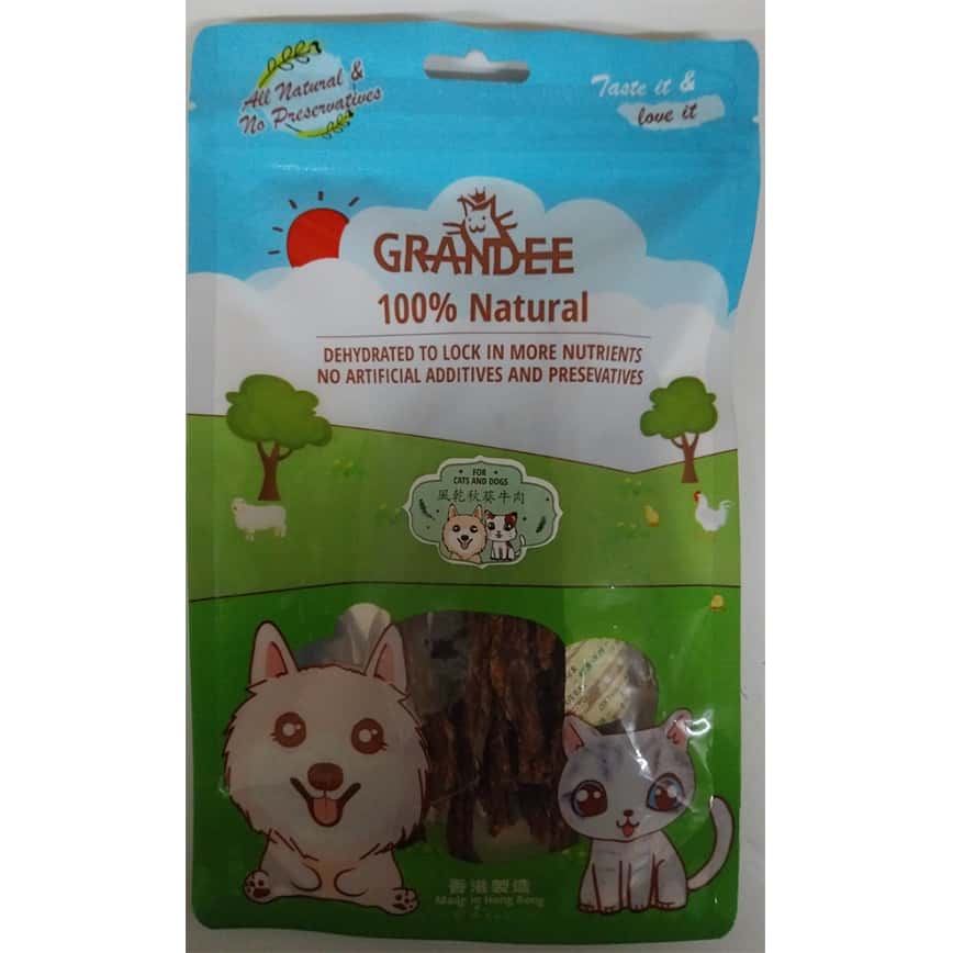 GRANDEE 香港製造 天然風乾小食 風乾秋葵牛肉 50g (貓犬用) (圖片2)