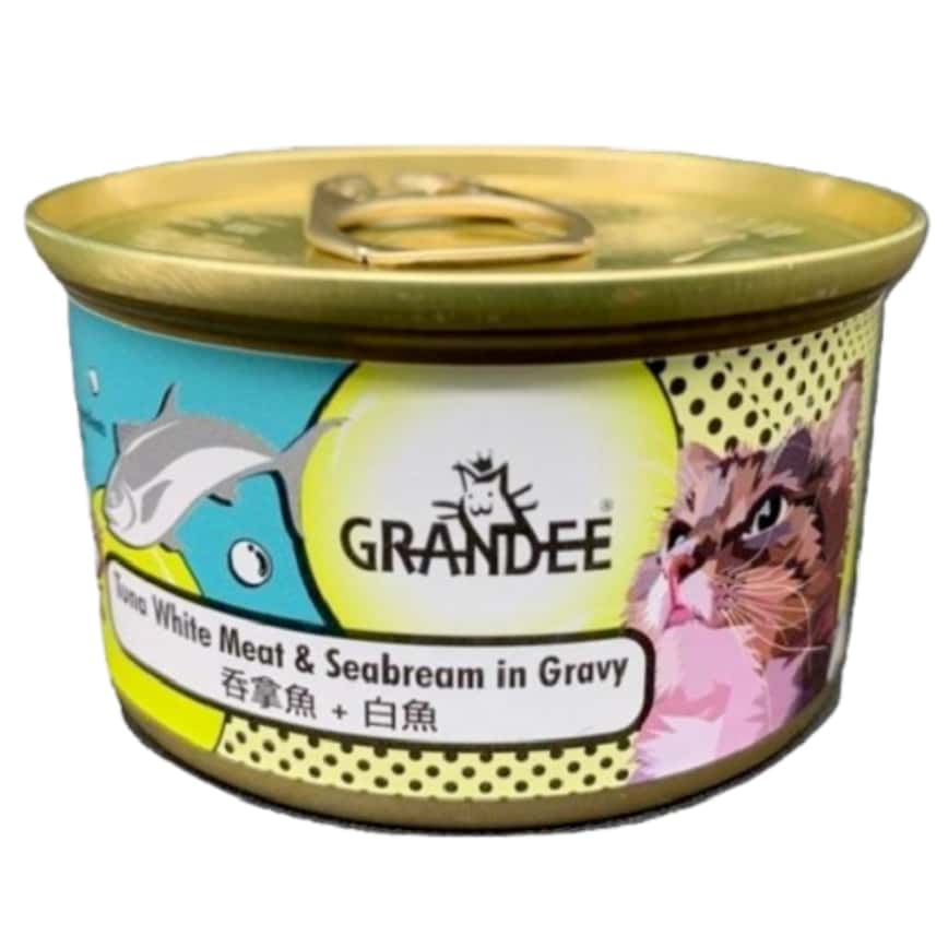 GRANDEE 貓罐頭 吞拿魚+白魚 80g (圖片2)