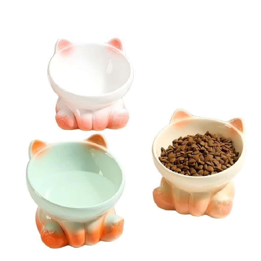 陶瓷寵物碗 漸變貓碗 一個 (款式隨機) (圖片2)