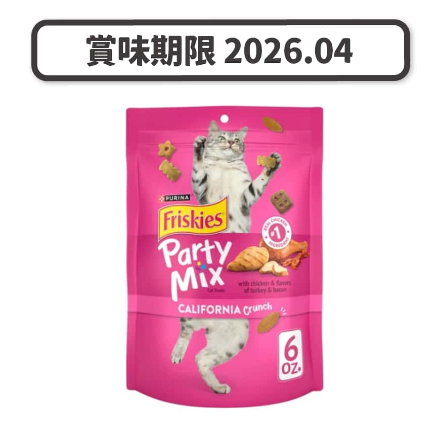 Friskies喜躍 Party Mix Crunch 貓零食 貓脆餅 雞肉+火雞+煙肉 6oz (12368584) (賞味期限 2026.04) (圖片2)