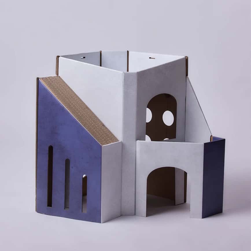 Pettellyava Mini Cat Mansion 摺疊式貓屋 D2 藍色莊園 (圖片2)