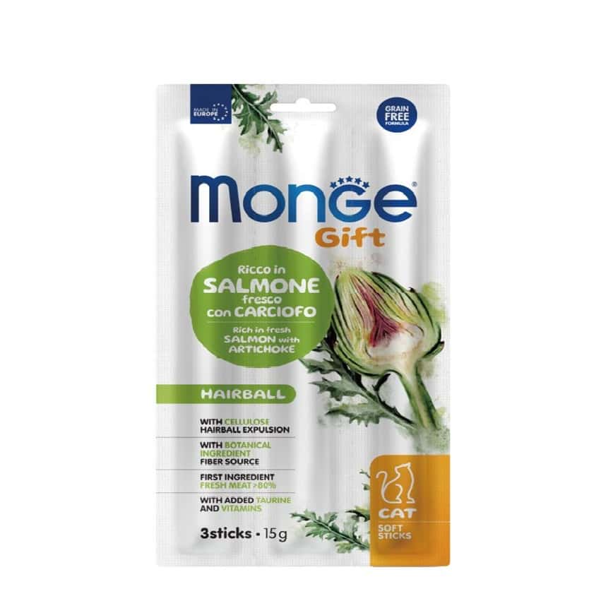 Monge Gift 貓零食 袪毛球配方 三文魚配洋薊 5g x 3 (MO5267) (圖片2)