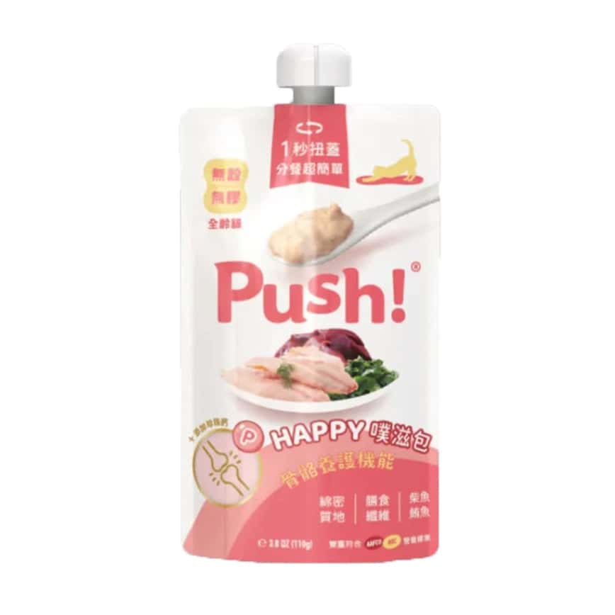 Push! 噗滋包 機能貓貓主食肉泥 骨骼養護 鮪魚 + 吻仔魚 110g (PUSH007) (圖片2)
