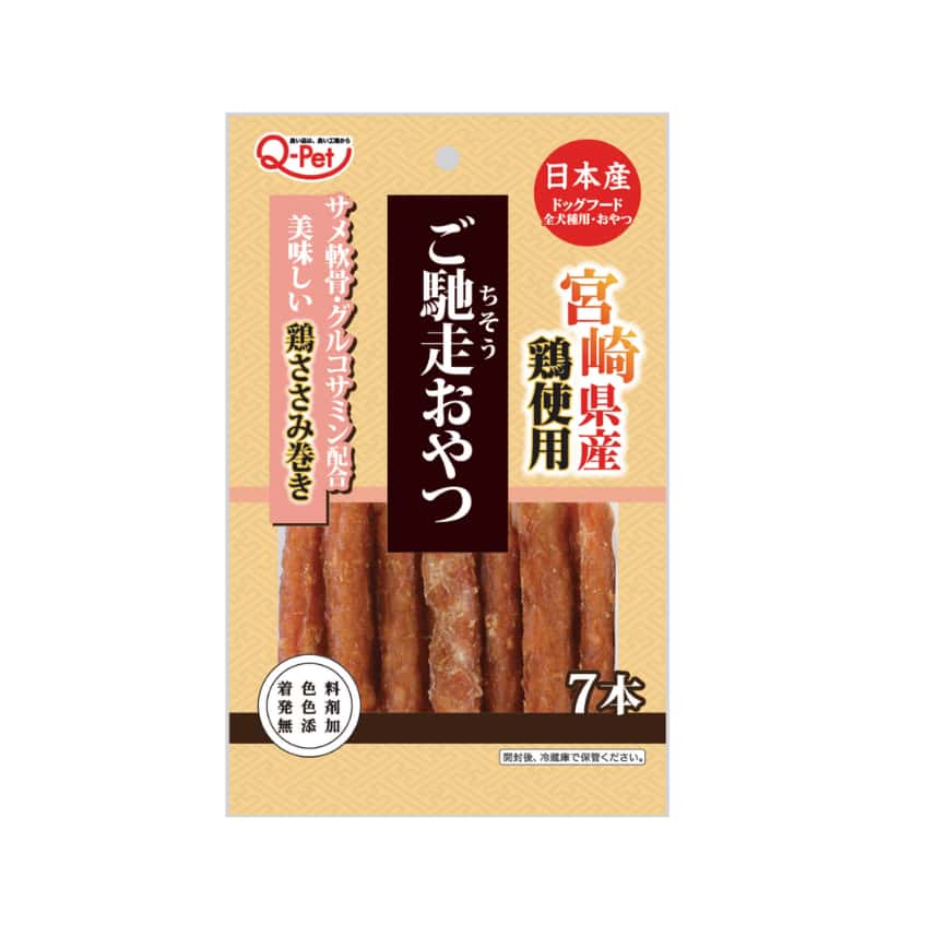 日本Q-Pet 狗小食 御馳走 宮崎雞肉鲨魚軟骨棒 7本 (KQ2295) (圖片2)