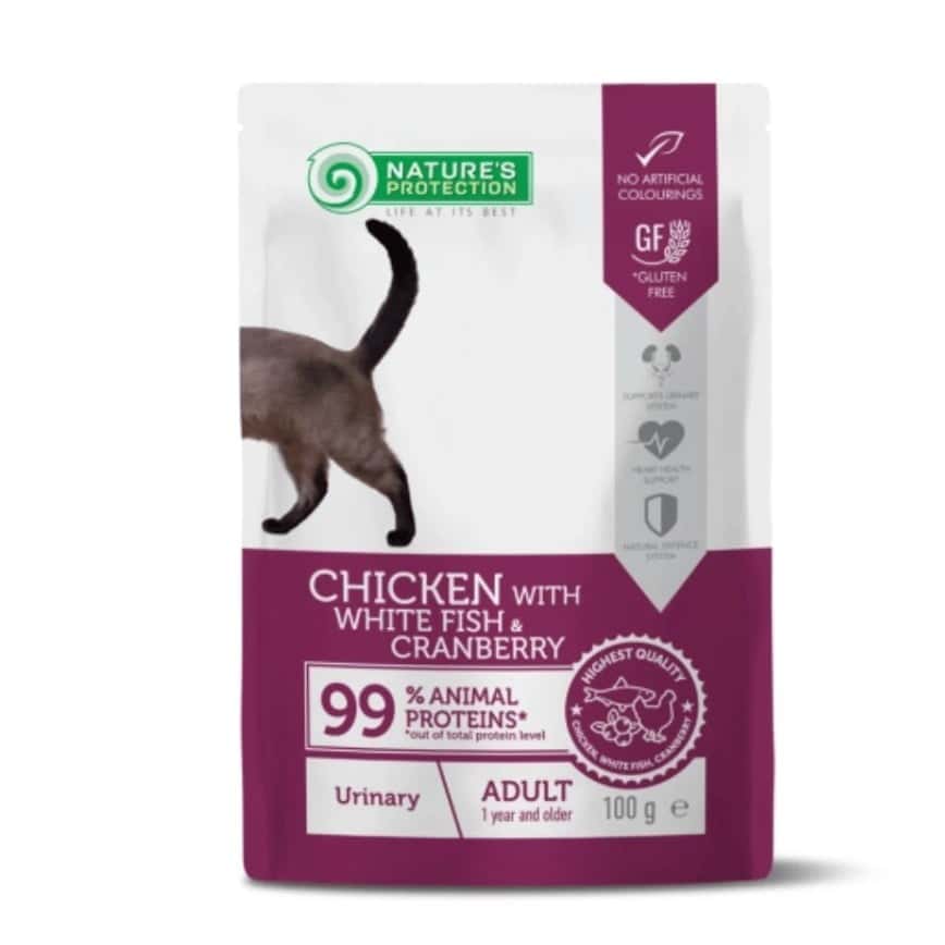 Nature's Protection 貓濕糧 成貓主食袋裝濕糧 泌尿護理 雞肉+白魚+蔓越莓 100g (KIP54100G) (img2)