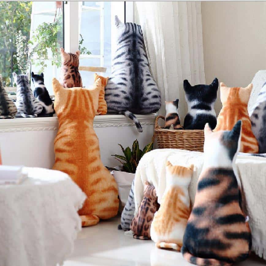 治癒系超可愛貓紋柔軟抱枕 加大碼 (款式隨機) (圖片2)