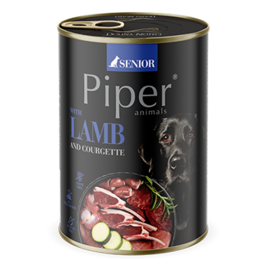 Piper 黑鑽狗罐頭系列 老年犬配方 羊肉+翠玉瓜 400g (PLS400) (img2)