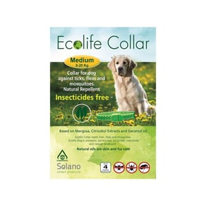 Ecolife Ecolife Collar 中型犬用天然驅蚤頸帶 藍色 犬用 正面圖
