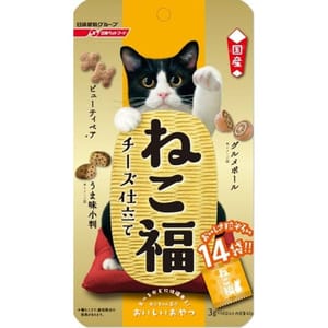 日本日清 日本日清 貓零食 芝士雞肉海鮮蔬菜零食粒 3g 14袋入 3g  正面圖