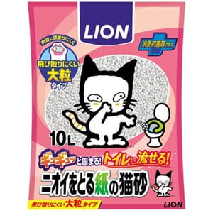 日本獅王LION 日本獅王LION Pet 強勁消臭 紙貓砂 10L 10L  正面圖