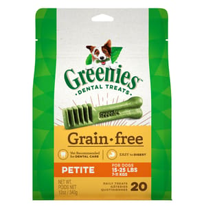 Greenies Greenies 狗零食 GF Petite 無穀物潔齒骨 迷你犬用 20支 12oz 12oz 犬用 正面圖