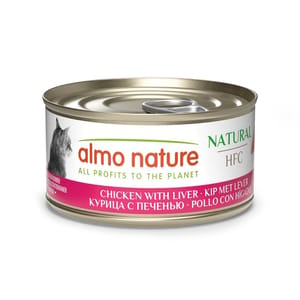 Almo Almo Nature HFC 貓罐頭 天然系列 雞肉+雞肝 70g 70g  正面圖