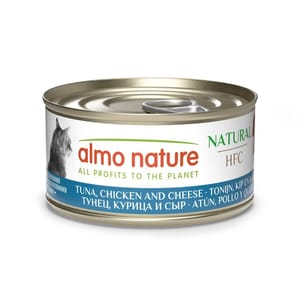 Almo Almo Nature HFC 貓罐頭 天然系列 吞拿魚+雞肉+芝士 70g 70g 正面圖