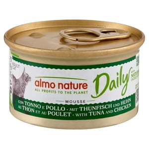 Almo Almo Nature Daily Mousse 成貓罐頭 慕絲主食系列 吞拿魚+雞肉 85g 85g  正面圖