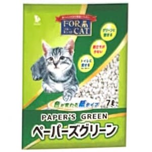 For For Cat Paper's Green 日本凝結 紙貓砂 綠茶味 7L 7L  正面圖