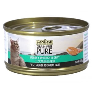 CANIDAE CANIDAE 咖比 PURE 貓罐頭 三文魚及白身魚 70g 70g 正面圖