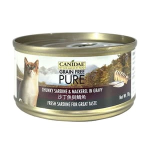 CANIDAE CANIDAE 咖比 PURE 貓罐頭 沙丁魚及鯖魚 70g 70g 正面圖
