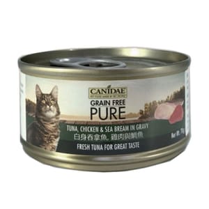 CANIDAE CANIDAE 咖比 PURE 貓罐頭 白身吞拿魚+雞肉及鯛魚 70g 70g  正面圖