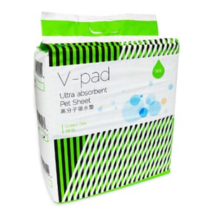 V-pad V-pad 綠茶高分子吸水 寵物尿墊 狗尿墊 狗尿片 [33x45 S碼 100枚]   正面圖