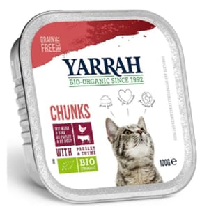 Yarrah Yarrah 貓罐頭 有機雞塊 牛肉 100g 100g  正面圖