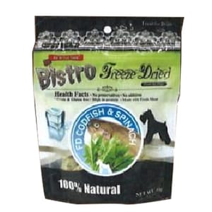 Bistro Bistro Freeze Dried 狗零食 脫水鱈魚 菠菜 50g 50g 正面圖