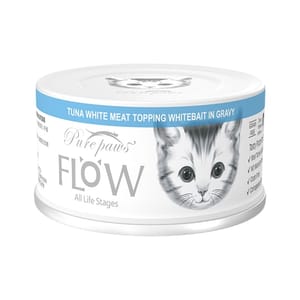 Pure Pure paws 高湯貓罐頭 吞拿魚+白飯魚 80g 80g  正面圖