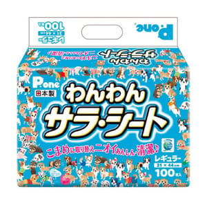 日本P.one 日本P.one Wanwan Sarah 寵物尿墊 狗尿墊 狗尿片 [31x44 S碼 100枚]   正面圖