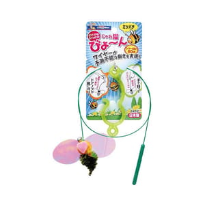 日本CattyMan 日本CattyMan 飛翔鋼絲逗貓棒 小蜜蜂 正面圖