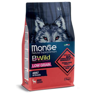Monge Monge Bwild 狗糧 低穀物野生系列 成犬配方 鹿肉 2.5kg 5kg  正面圖