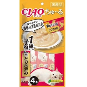 CIAO CIAO 肉泥 貓零食 1歲以下 雞肉肉醬 14g 4本入 14g  正面圖
