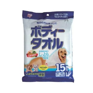 日本IRIS 日本IRIS 每日擊退污糟 寵物濕紙巾 中至大型犬適用 BWT-15L 15枚 15L  正面圖