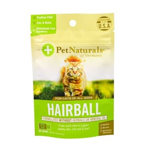 Pet Pet Naturals 功能小食 Hairball 貓用美毛養腸咀嚼片 PEN-00366 30片  貓用 正面圖