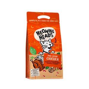 Meowing Meowing Heads 貓糧 全天然成貓配方 雞肉及鮮魚 1.5kg 5kg  正面圖