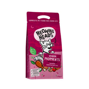 Meowing Meowing Heads 貓糧 無穀物全天然年⾧貓配方 三文魚雞肉 1.5kg 5kg  正面圖