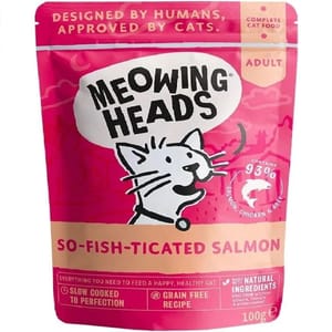 Meowing Meowing heads 貓濕糧 無穀物濕包 三文魚雞肉牛肉 100g 100g  正面圖