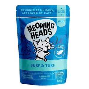 Meowing Meowing heads 貓濕糧 無穀物濕包 沙甸魚吞拿魚雞肉牛肉 100g 100g 正面圖