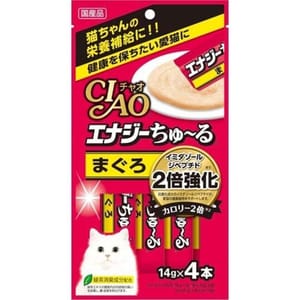 CIAO CIAO 肉泥 貓零食 2倍強化 高能量吞拿魚雞肉醬 14g 4本入 14g  正面圖