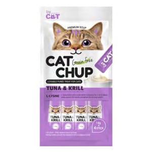 CAT CAT CHUP 貓零食 貓零食條 吞拿魚&磷蝦 14g x 4條 14g 正面圖
