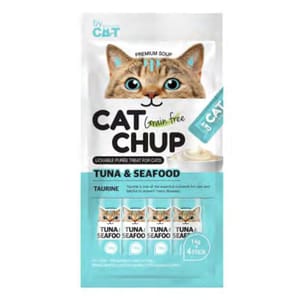 CAT CAT CHUP 貓零食 貓零食條 吞拿魚&海鮮 14g x 4條 14g 正面圖