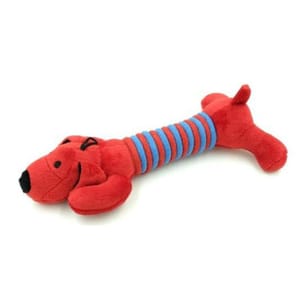 Billipets Billipets 狗玩具 長粗綿繩發聲玩具 蠟腸狗 紅色 28cm   正面圖