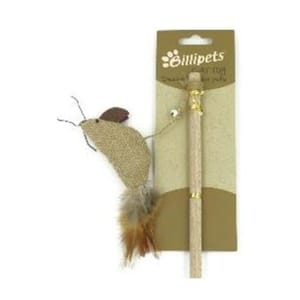 Billipets Billipets 逗貓棒 天然木製貓棒 老鼠 40cm 正面圖