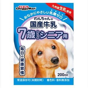 DoggyMan DoggyMan 日本狗零食 高齡犬用 日本國產牛乳牛奶 200ml 200ml 犬用 正面圖