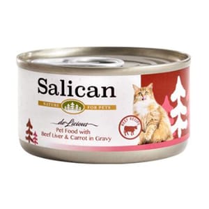 Salican Salican 貓罐頭 肉汁牛肝+紅蘿蔔 85g 85g  正面圖