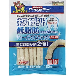 DoggyMan DoggyMan 日本狗零食 日本國產香草低脂潔齒磨牙棒 牛奶味 160g 160g 正面圖