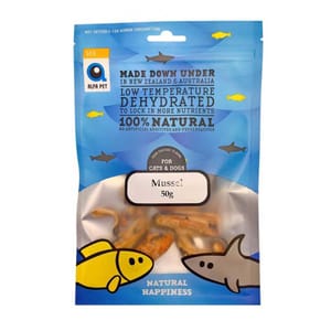 Alfa Alfa Pet 新西蘭風乾脫水無穀物 狗小食 青口 Mussel for Dogs 50g 50g 正面圖