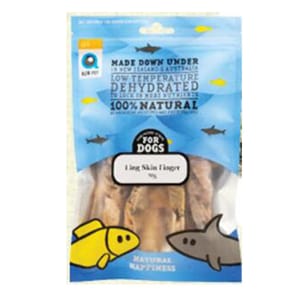 Alfa Alfa Pet 新西蘭風乾脫水無穀物 狗小食 鱈鰵魚條 Ling Skin Finger for Dogs 50g 50g 正面圖