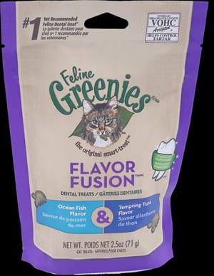 美國Greenies 美國Greenies Dental Treats 貓齒靈貓咪潔齒餅 深海魚拼吞拿魚味 71g 71g  正面圖