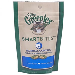美國Greenies 美國Greenies Smart Bites 貓咪夾心餅 去毛球吞拿魚味 60g 60g 正面圖