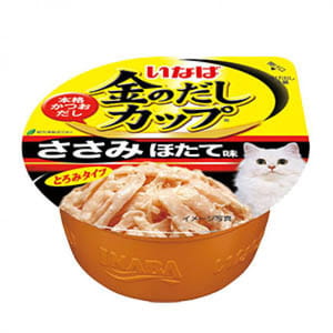 CIAO CIAO 貓罐頭 日本金湯鰹味杯 雞肉．干貝味 70g 70g  正面圖