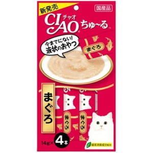 CIAO CIAO 肉泥 貓零食 金槍魚肉醬 14g 4本入 14g  正面圖